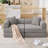 Modular  Sofa Bed For Apartment,Convertible Sofa Bed,Fixed-Shape Frame & Removable Armrests,Folding Mattress Sofa For Small Spaces ,No Assembly ,Corduroy,Dark Gray-1426655939