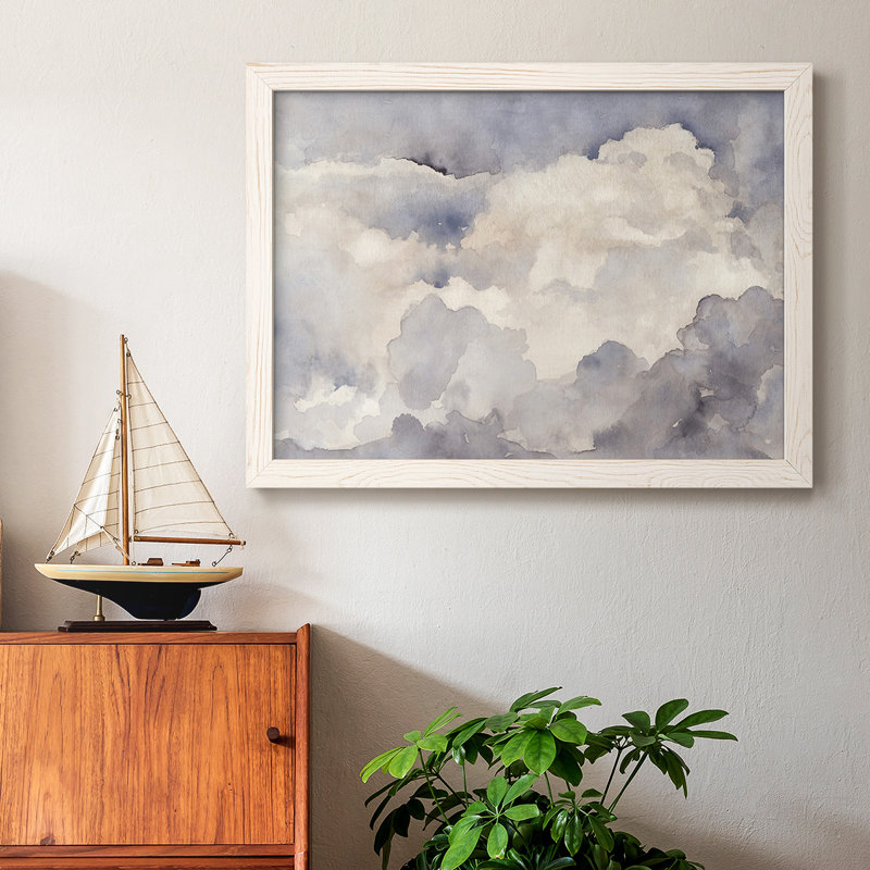 «Clouds in Neutral I», reproduction d'un seul cadre photo sur toile, Blanc, H 18 po x l 26 po