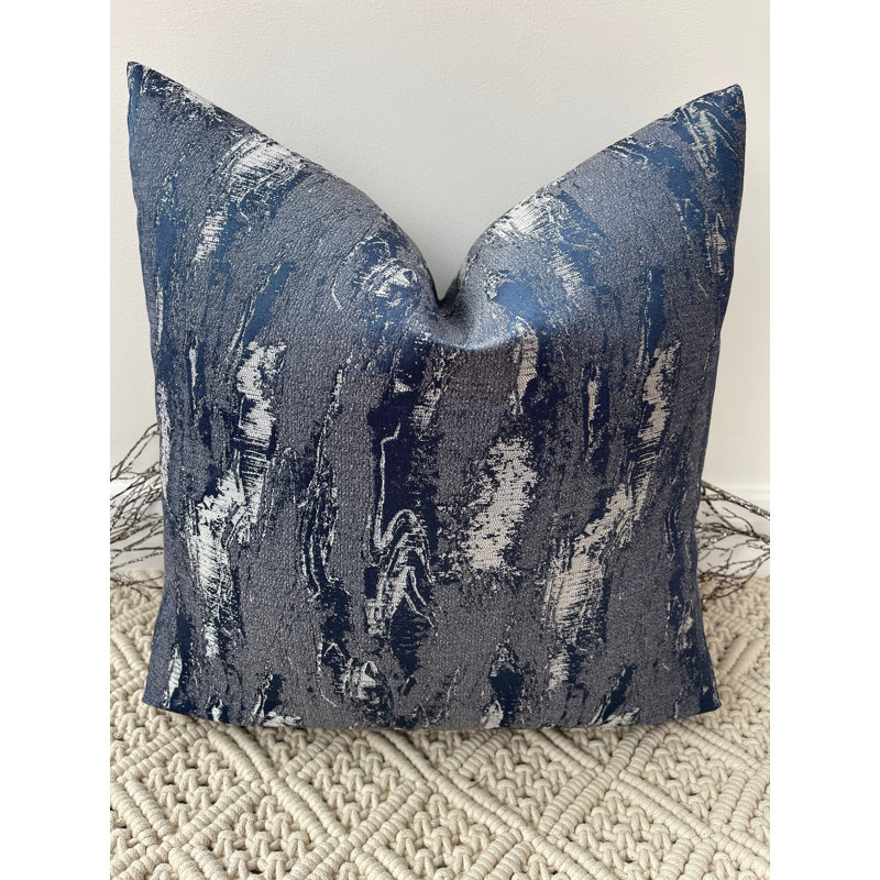 Abstract Square Cushion Cover, Navy