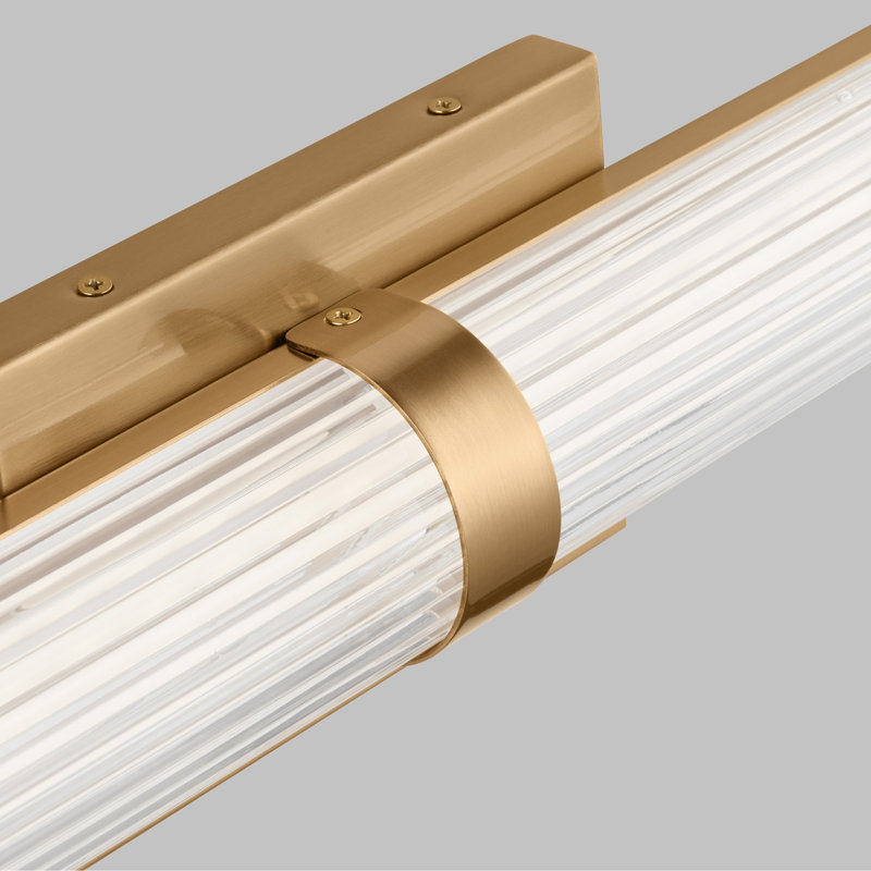 Dimmable LED Vanity Light, Satin Brass, 24"H x 4.8"W x 2.8"D, 24 W