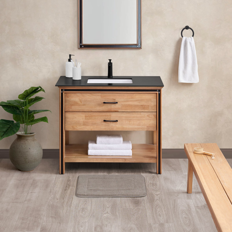 Non-Slip Bath Rug - Basics by Wayfair™, Linen, 17" W x 24" L