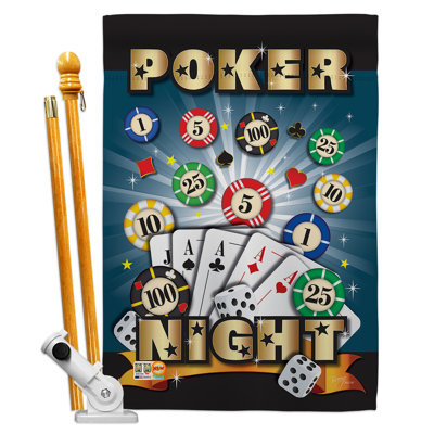 Polyester de 2 côtés 40 x 28 po poker nightings loisir impressions ensemble de drapeau