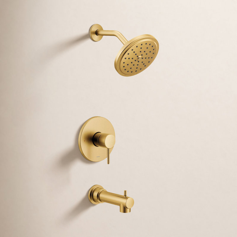 Ensemble de garniture de baignoire et de douche à 1 poignée Align M-Core 3-Series, valve requise, Or brossé