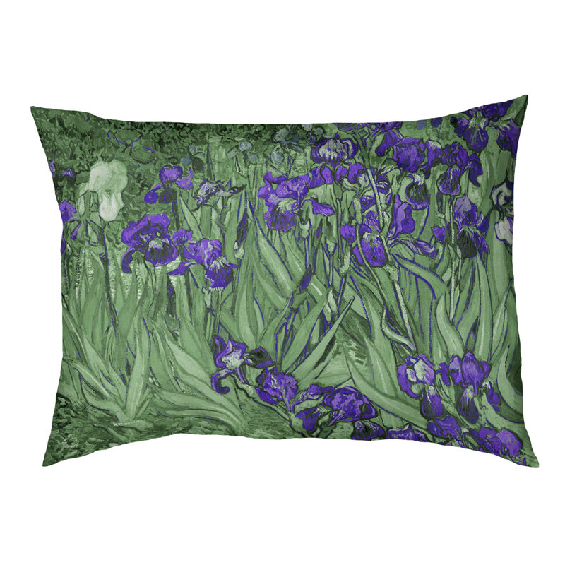 Coussin pour chien iris Weddle, Grand (H 14 po x l 42,5 po x P 32,5 po), Vert / mauve 