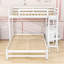 Lit superposé simple au-dessus d'un lit double en bois avec bureau intégré et 3 tiroirs Jaipreet