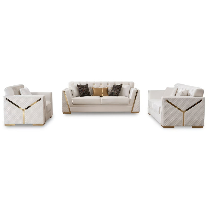 Ensemble de canapé Hilen, Blanc