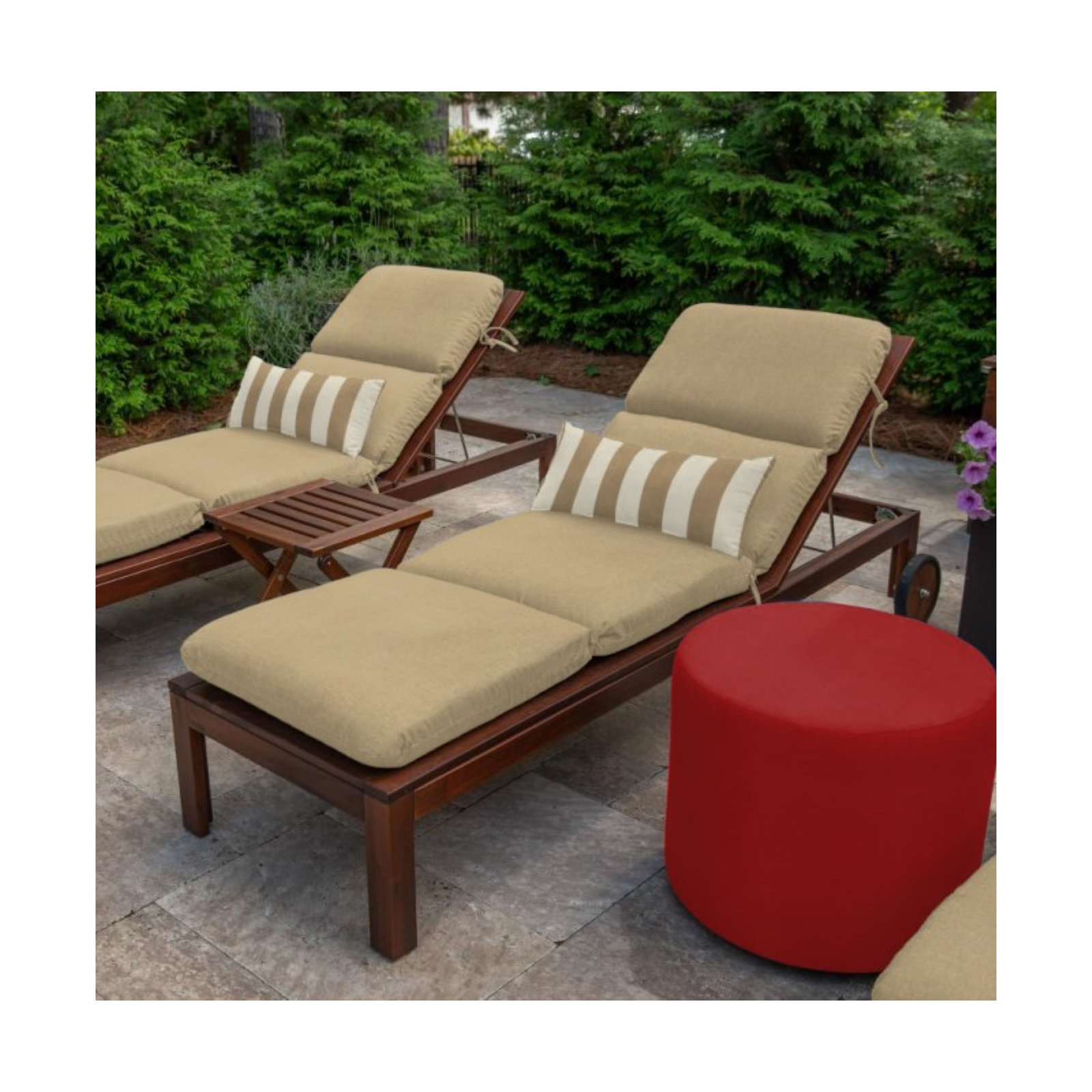 Marlowe Sunbrella® 1-Piece Outdoor Chaise Cushion, Canvas Heather Beige Sunbrella® Canvas