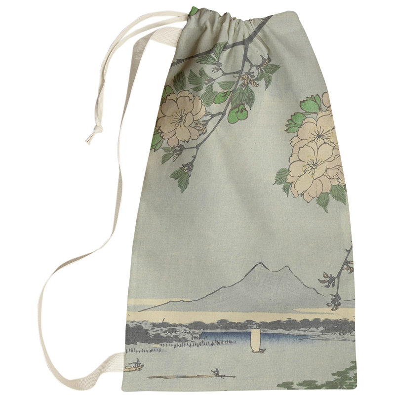 Sac à linge à fleurs au-dessus du fleuve Macintyre, Petit (H 64 po x l 20 po x P 1,5 po), Jaune / vert