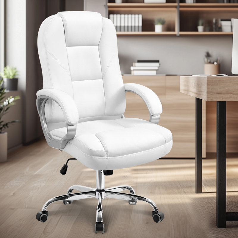 Fauteuil de direction ergonomique à haut dossier Nickoli, Blanc