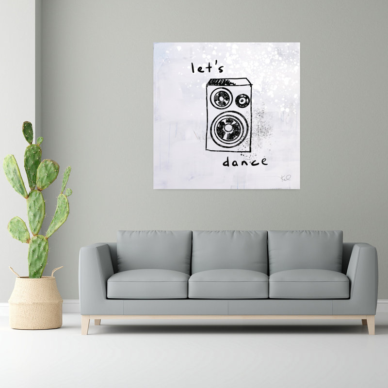 Contemporary Turn It Up Iv avec art noir et gris, H 48 po x l 48 po