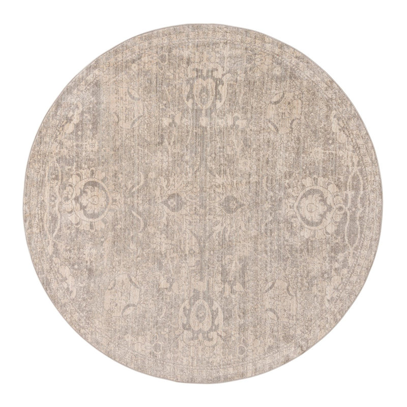 Gause Floral Indoor Rug, Round 7'