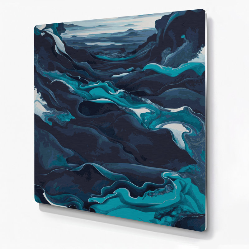 «Abstract Landscape 21», art mural gris en métal, H 12 po x l 12 po