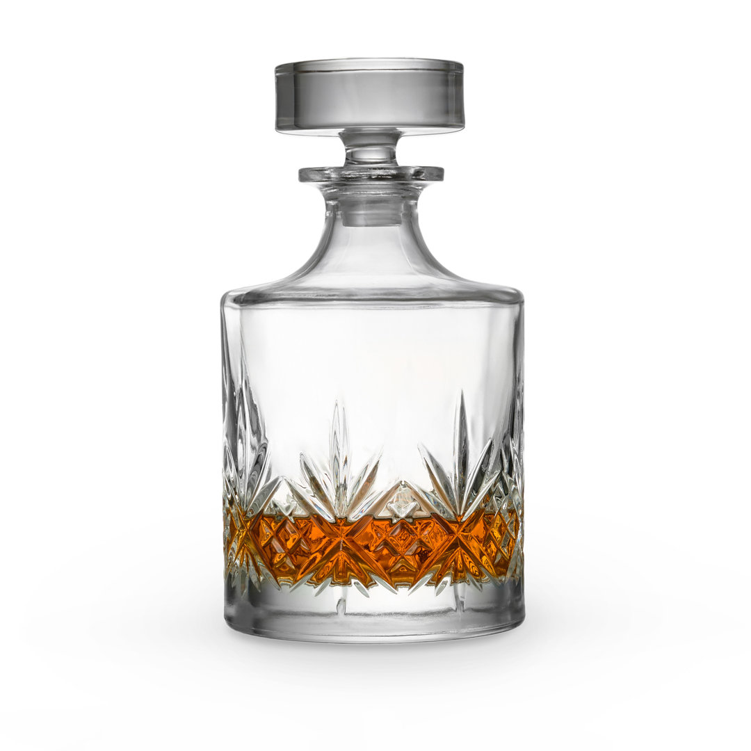 Dublin Crystal Round Whiskey Decanter 34oz Godinger Silver Art Co