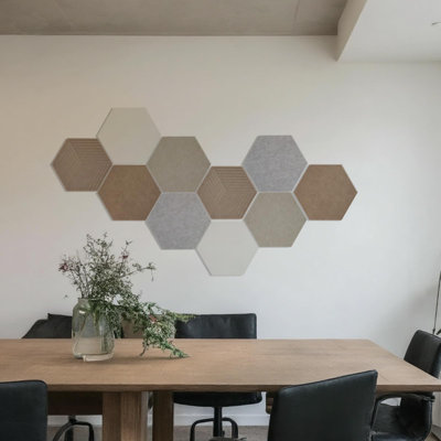 Panneau de liège créatif pour murs en hexagone 10 pièces, babillard pour bureau 30 tuiles murales en feutre pour photos mémos (10PCS)