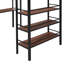 Lit mezzanine en métal noir avec tablettes à 3 niveaux et bureau d'étude