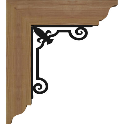 Fleur De Lis Triple Brace Ironcrest Bracket