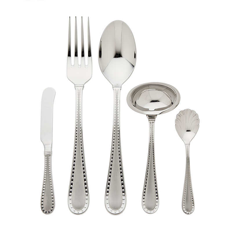 Rivets 5 Piece Stainless Steel Hostess Set, Satin