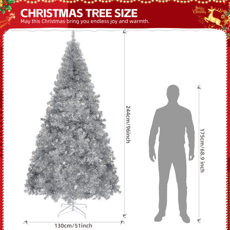 Arbre de Noël, pin artificiel - 8 modes, télécommande et support en fer, idéal pour les décorations de maison / bureau / vacances