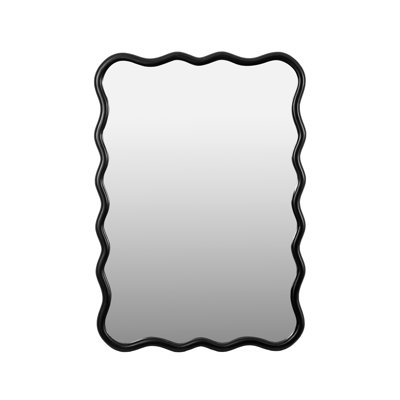 Solid Wood Wavy Rectangle Mirror Wall Mirror Vanity Mirror Modern Mirror Wall Decor