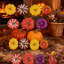16 mini-citrouilles artificielles de 2,4 pouces, fausse petite récolte d'automne, citrouille, simulant un légume pour la fête de cuisine à domicile, décoration de l'Action de grâce (multicolore)