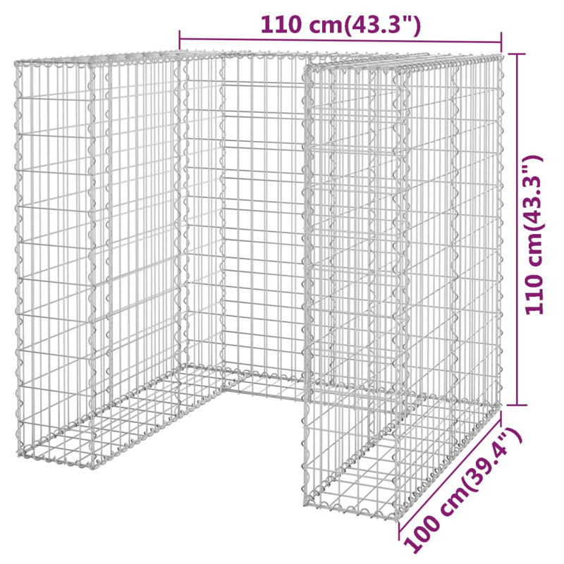 Panneau de clôture en métal argenté, H 43,3 po x l 43,3 po x P 39,4 po