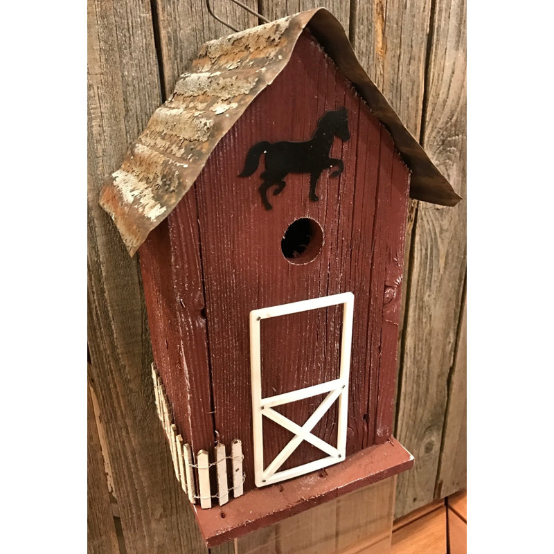 Bird in Hand Summitville Stable 14" H x 9" W x 8" D Birdhouse, Red