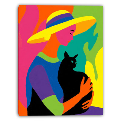 Art mural sur toile Neon Cat Muse