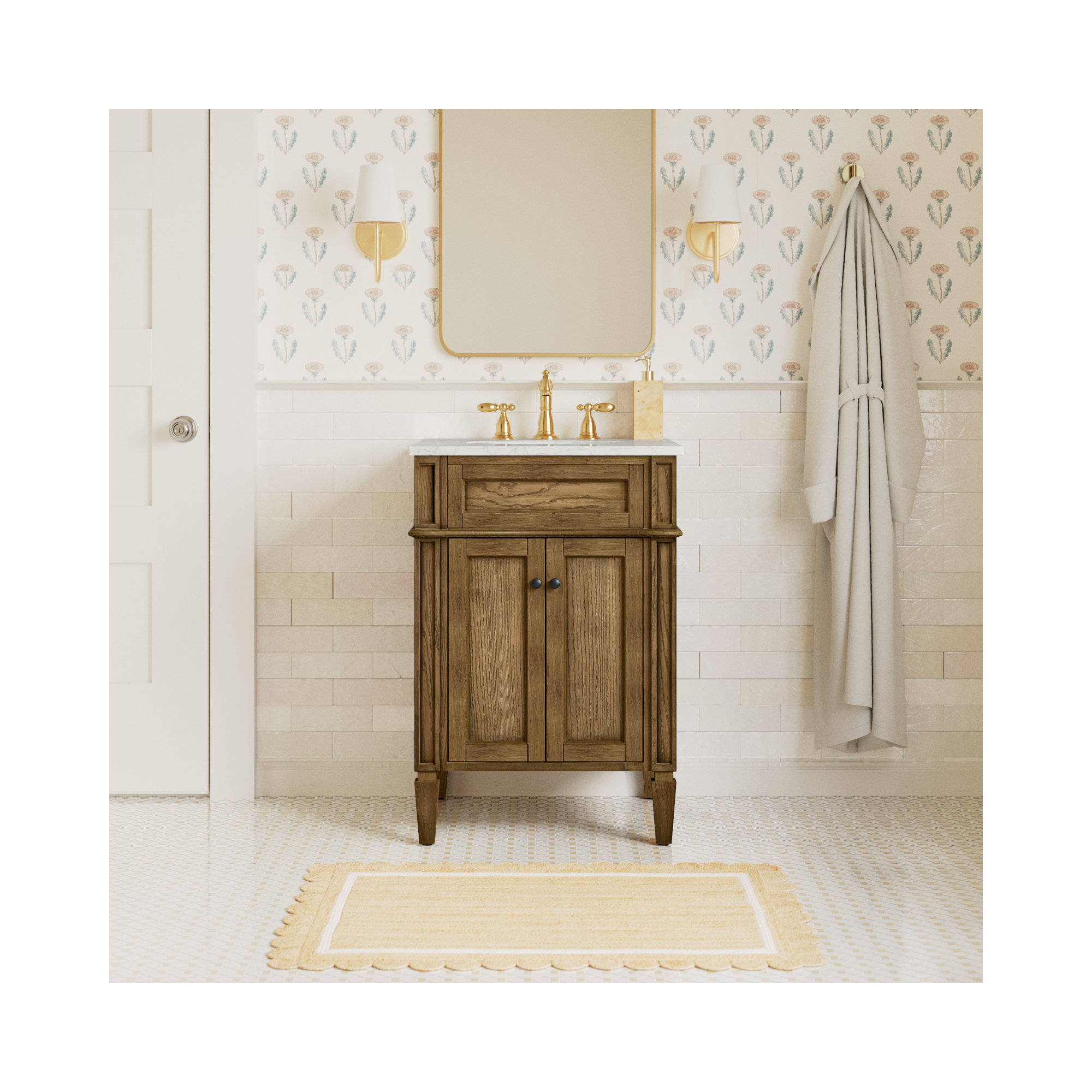 Rivers 24'' Single Bathroom Vanity, Driftwood