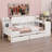 Wooden L-Shape Daybed With Storage Cabinets And Two Storage Drawers, Multi-Functional Bed With Study Desk And Built-In Bookshelf-1268309633-1268309634