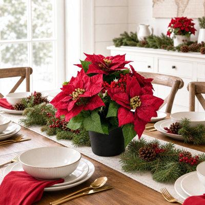 Silk Poinsettia Arrangement