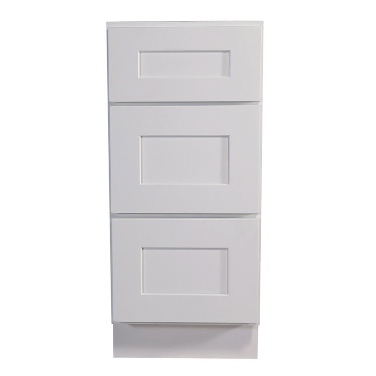 Elegant White - 3 Drawer Base Cabinet | 33W x 34.5H x 24D