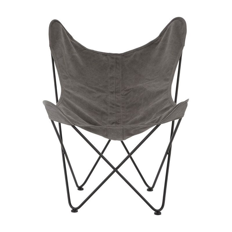 Papillon Metal Outdoor Armless Lounge Chair, Grey