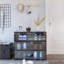 Armoire de rangement pour chaussures, porte en verre noir avec lumières DEL RVB, 31,3 x 14,76 x 28,35 pouces | Contemporain | Panneau de fibres à densité moyenne