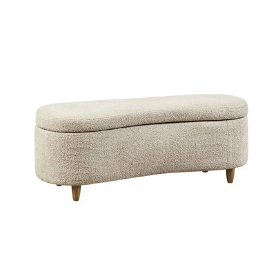 Flip Top Storage Bench With Solid Wood Legs And Taupe Cover Upholstery Spacious Interior In