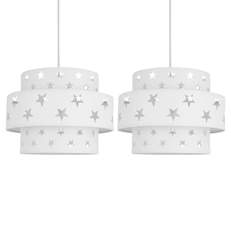 Achraf 22cm H Cotton Drum Pendant Shade, White