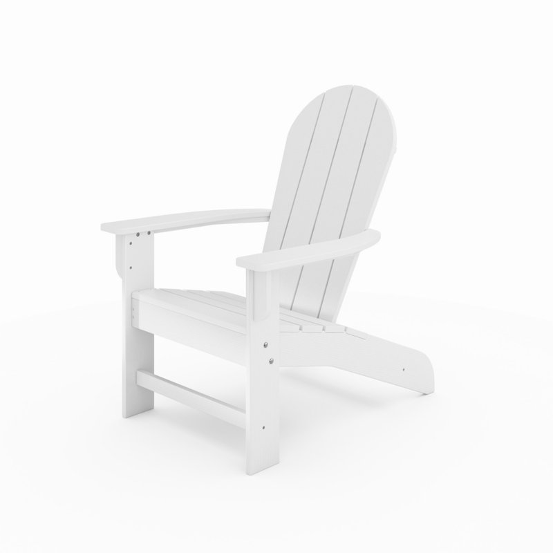 Chaise Adirondack - Bois d'œuvre en polyéthylène haute qualité pour piscine (à l'exception de la table), Blanc