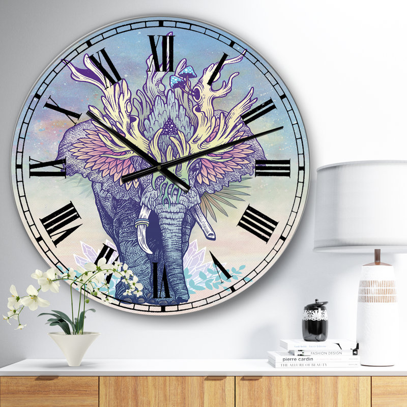 Spirit - Éléphant - grande horloge murale moderne, Petit