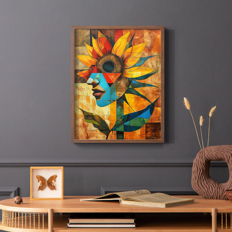 Série FLORAL CDL XXVI - reproduction encadrée de qualité supérieure - prête à être accrochée - aucun clou requis, Cadre noyer