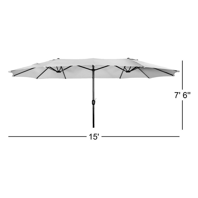 Parasol Pérou avec auvent ventilé 108 po, Blanc