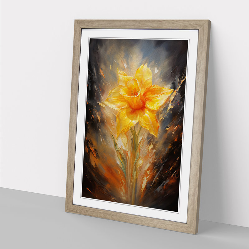 Single Picture Frame Print on Wood, 64cm H x 46cm W, Oak Framed
