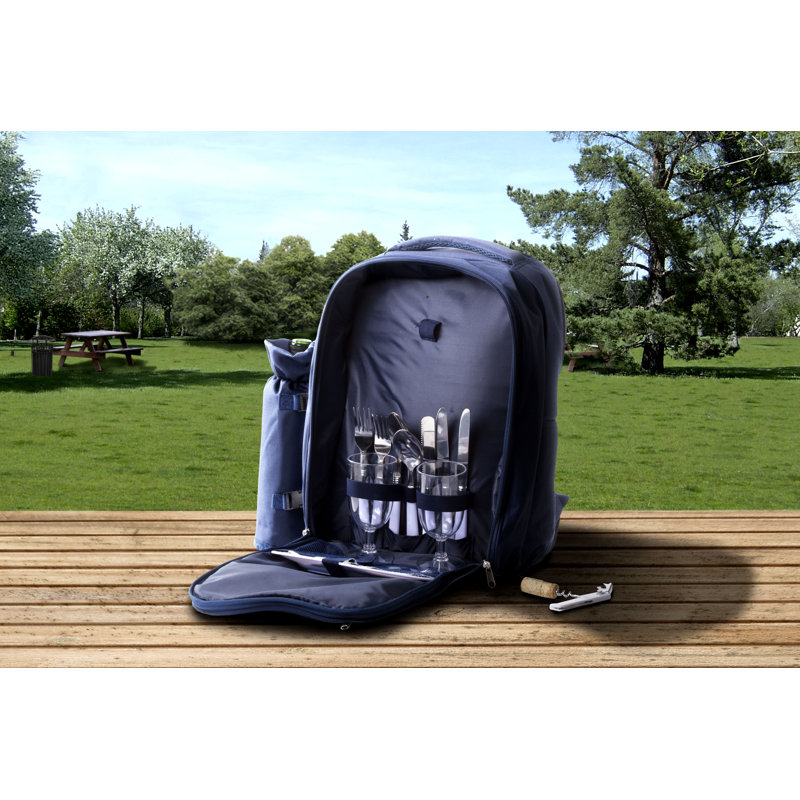 Ensemble de sacs à dos de pique-nique bleu marine pour deux