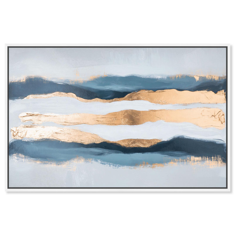 Art mural bleu sur toile Blue Ridge II par Art Remedy, H 17 po x l 25 po, Cadre flottant blanc
