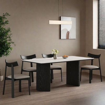 Ensemble de table de salle à manger moderne et simple en bois massif