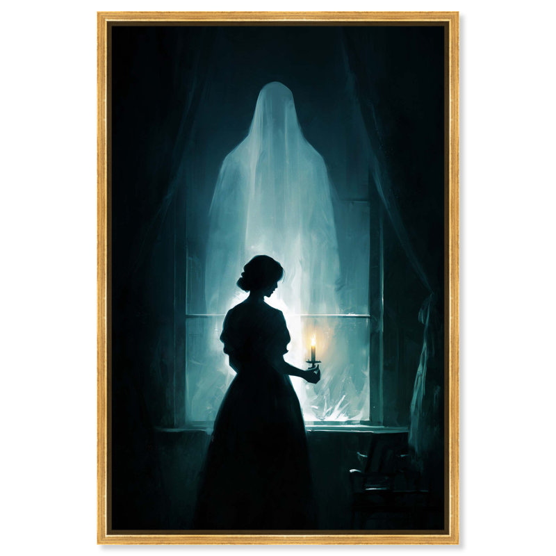 «A Chilling Apparition», reproduction d'art sur toile encadrée par Art Remedy, cadre doré, 30 x 45, 46"H x 31"W, Gold Frame