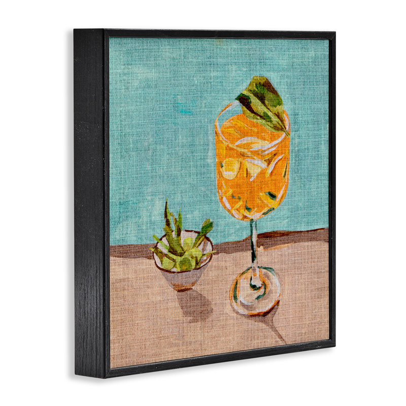 «Orange Cocktail Still Life», estampe numérique par Melissa Wang, H 24 po x l 24 po, Giclée encadrée noir minuit
