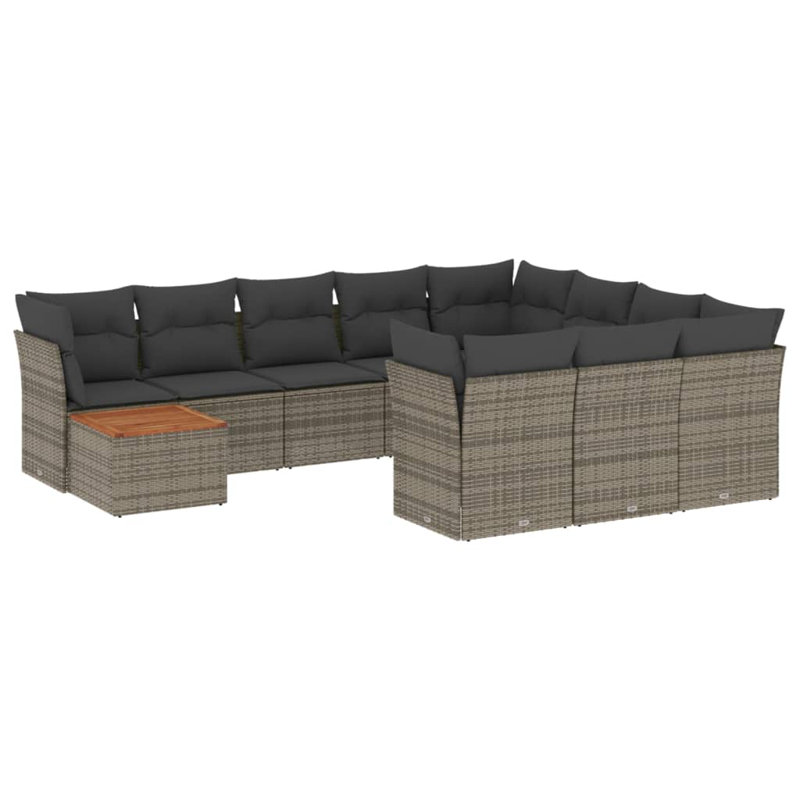 Vidaxl Garden Sofa Set Grey, Dark Grey