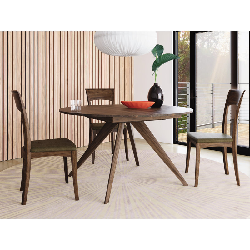 Catalina Round Extension Table, 48" L x 48" W, Natural Walnut