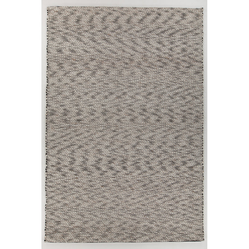 Tapis beige en laine tissé à la main Anabelle, Rectangle 5 pi x 7 pi 6 po