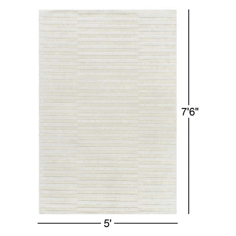 Thane Hand Loomed Wool Striped Indoor Rug, Rectangle 5' x 7'6"