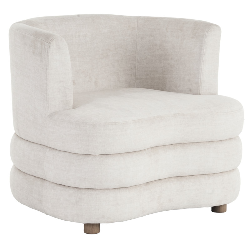 Fauteuil d'appoint contemporain en velours beige, Beige